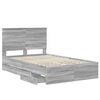 vidaXL Bed Frame with Drawer Grey Sonoma 120 x 200 cm Engineer Wood