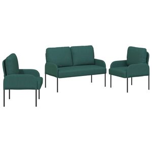 vidaXL Sofa Sets 3 pcs Dark Green 115 x 56 x 80 cm Plywood