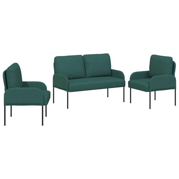vidaXL Sofa Sets 3 pcs Dark Green 115 x 56 x 80 cm Plywood