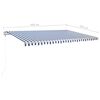 vidaXL Manual Retractable Awning with Posts 5x3.5 m Blue and White