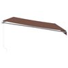 vidaXL Manual Retractable Awning with LED Brown 500x350 cm
