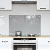 vidaXL Kitchen Backsplash Light Grey 80 x 50 cm Tempered Glass