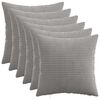 vidaXL Cushion Cover 6 pcs HEERLEN Light Grey 45 x 45 cm Corduroy