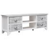 vidaXL TV Cabinet | White and Grey | Solid Paulownia wood, MDF | 108x30x40 cm