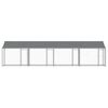 vidaXL Dog Cage with Roof and Doors Grey 8x2x2 m Galvanised Steel