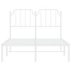 vidaXL Metal Bed Frame without Mattress with Headboard White 120x190cm