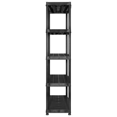 vidaXL Storage Shelf 5-Tier Black 255x40x185 cm Plastic