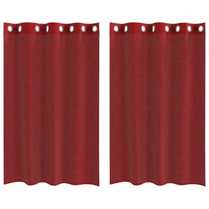 vidaXL Voile Curtains with Grommets 2 pcs Wine Red