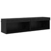 vidaXL TV Cabinet with LED 7 pcs Black Oak Engineered Wood