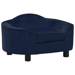 vidaXL Dog Sofa | Blue | Plush, Solid Pine Wood | 67 x 47 x 36 cm | Dog Sofa