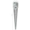 vidaXL Ground Spikes 6 pcs Silver 10x10x76 cm Galvanised Steel
