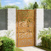 vidaXL Garden Gate 100x175 cm Weathering Steel Leaf Design