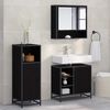 vidaXL Bathroom Furniture Set 3 pcs Black Oak Engineered Wood