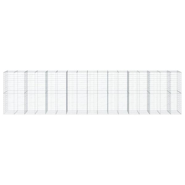 vidaXL Gabion Basket with Cover 850x100x200 cm Galvanised Iron