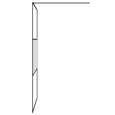 vidaXL Walk-in Shower Wall Black 115x195 cm Half Frosted ESG Glass