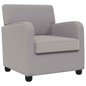 vidaXL Armchair Light Grey Faux Lamb Fleece