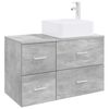 vidaXL Bathroom Furniture Set 2 pcs Concrete Grey Engineered Wood
