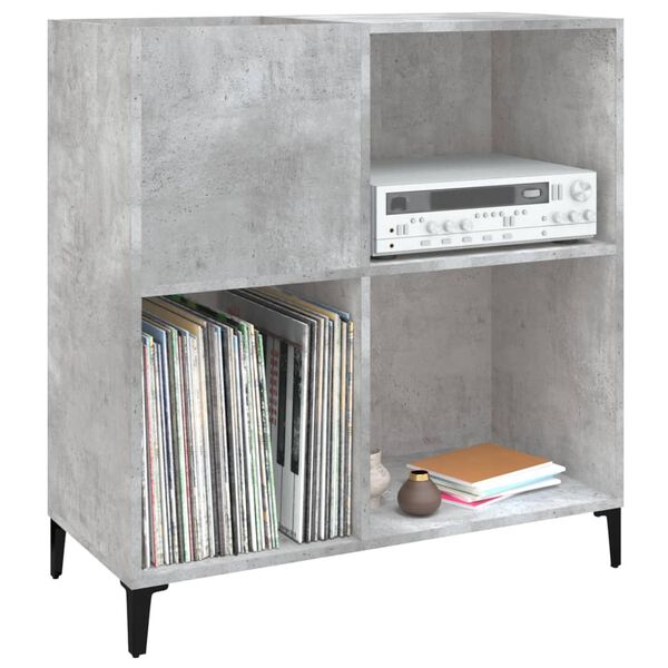 vidaXL Record Cabinet Concrete Grey 84.5x38x89 cm Engineered Wood