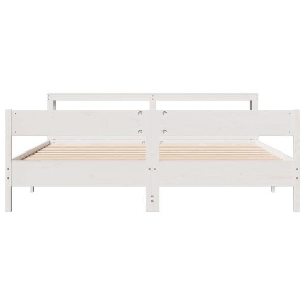 vidaXL Bed Frame without Mattress White 180x200 cm Super King Solid Wood Pine