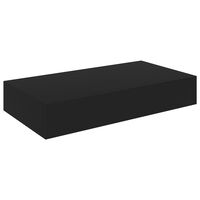 vidaXL Floating Wall Shelf with Drawer Black 48x25x8 cm