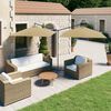 vidaXL Double Garden Parasol with Steel Pole Taupe 600x300 cm