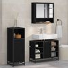 vidaXL Bathroom Furniture Set 3 pcs Black Oak Engineered Wood