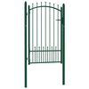 vidaXL Fence Gate with Spikes Steel 104x117 cm Green