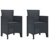 vidaXL Garden Chair 2 pcs Anthracite 53 x 49 x 85 cm PP