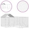 vidaXL Outdoor Dog Kennel with Roof Silver 4x4x2.5 m Galvanised Steel