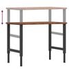 vidaXL Workbench Dark Brown 100x60x(71.5-98) cm Solid Wood Oak Rectangular