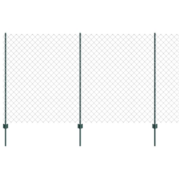 vidaXL Fence with Post Green 1.4 x 10 m Steel and PVC