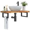 vidaXL Basin Shelf Wall Mounted Steel and Solid Wood Acacia