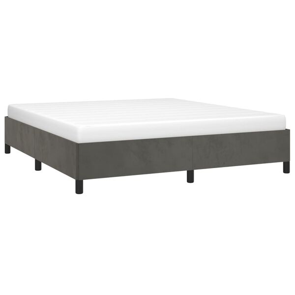 vidaXL Bed Frame without Mattress Dark Grey Super King Velvet