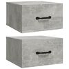 vidaXL Wall-mounted Bedside Cabinets 2 pcs Concrete Grey 35x35x20 cm