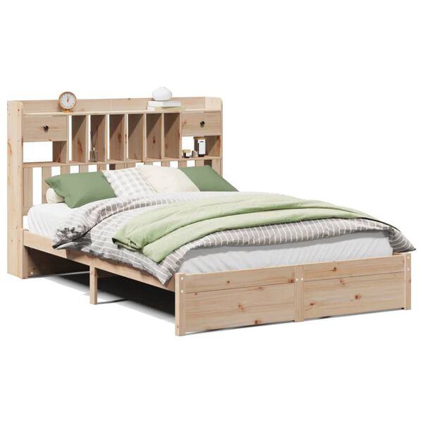 vidaXL Bookcase Bed without Mattress 160x200cm Solid Wood Pine
