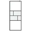 vidaXL Walk-in Shower Wall Black 80 x 195 x 0.5 cm Glass and Aluminium