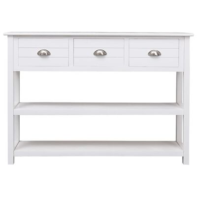 vidaXL Sideboard White 108x30x76 cm Solid Paulownia Wood