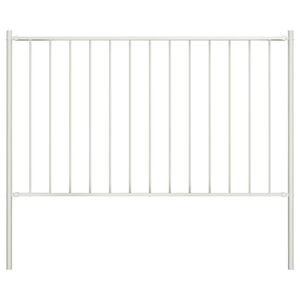 vidaXL Fence Panel "Woerden" with Posts Steel 1,7x0,75 m White