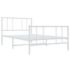 vidaXL Metal Bed Frame without Mattress with Footboard White 80x200cm