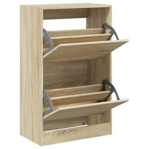 vidaXL Shoe Cabinet Sonoma Oak 60x34x96.5 cm Engineered Wood