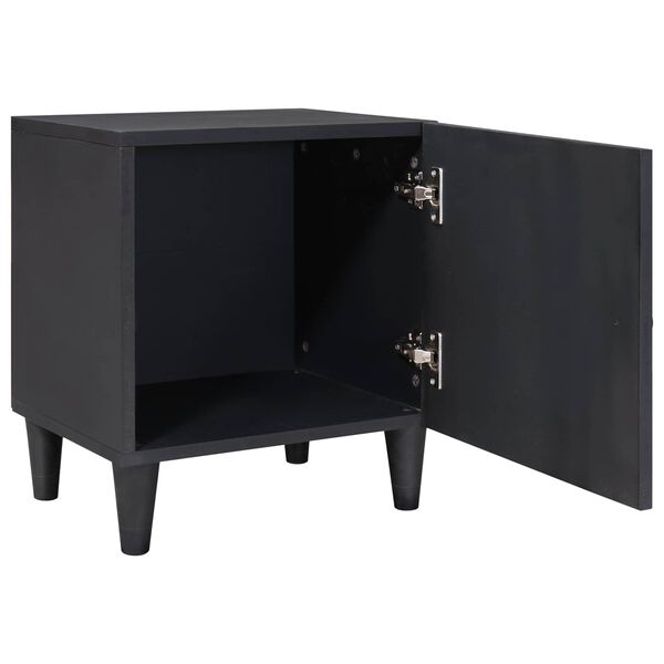 vidaXL Bedside Cabinet with Door 2 pcs Black 40 x 33 x 46 cm