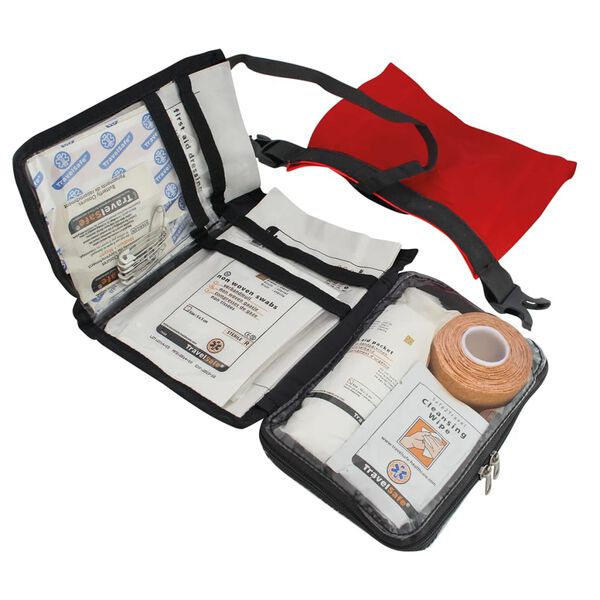 Travelsafe 43 Piece First Aid Kit Globe WP Red