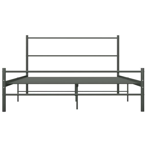 vidaXL Bed Frame without Mattress Grey Metal 120x200 cm