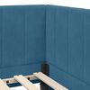 vidaXL Corner Bed Frame with Headboard Blue 90 cm x 190 cm Velvet