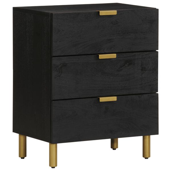 vidaXL Bedside Cabinet Black 50x33x62 cm Engineered Wood