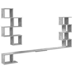vidaXL Wall-Mounted TV Shelf Concrete Grey 200 x 15 x 94 cm