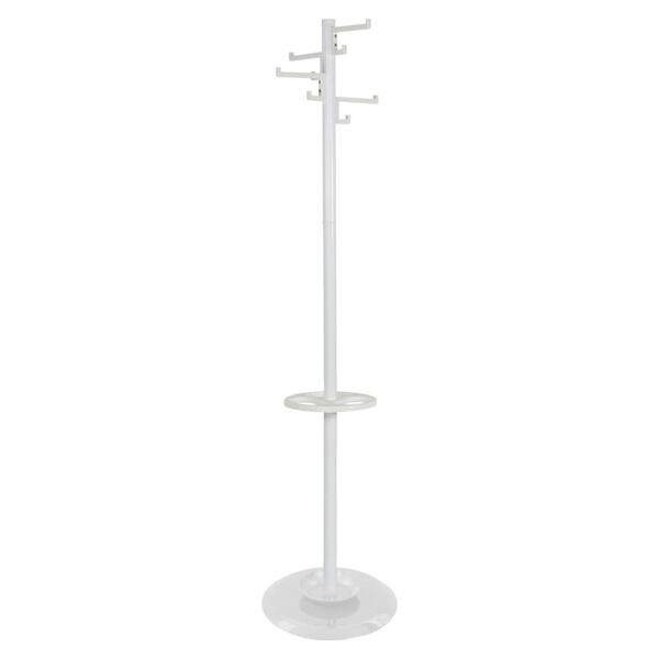 V-Part Standing Coat Rack With 8 Hooks Porcelain White 178 cm