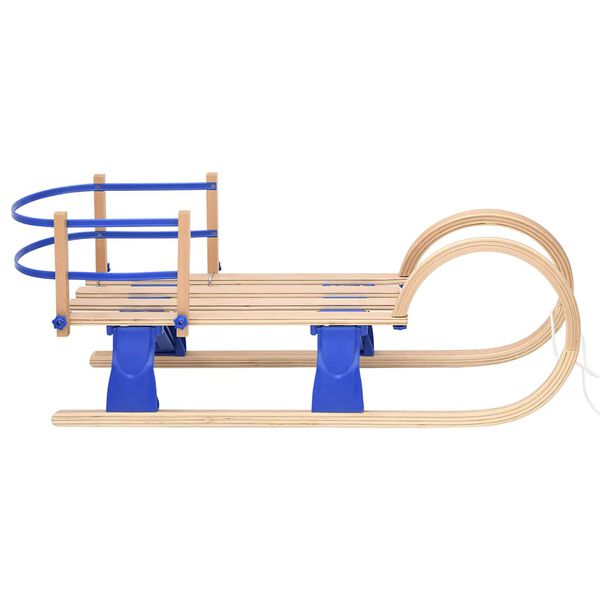 vidaXL Foldable Sledge with Backrest 110 cm Plywood