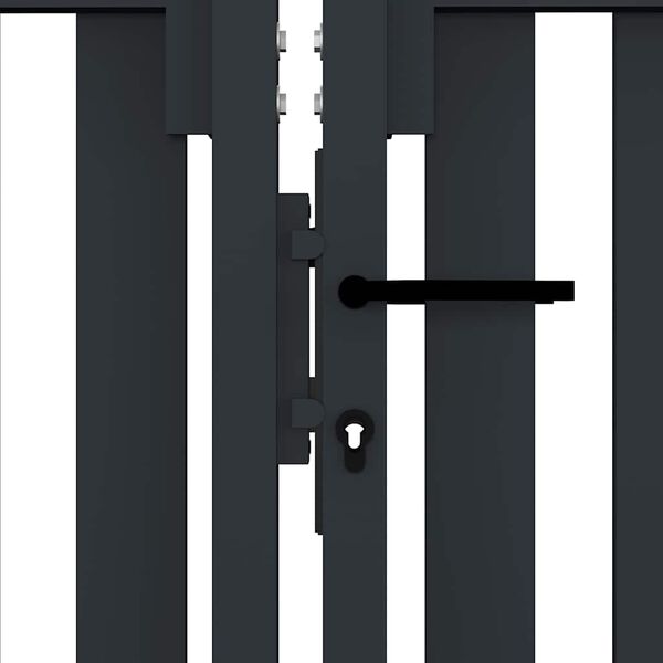 vidaXL Double Door Fence Gate Steel 300x100 cm Anthracite