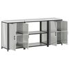 vidaXL Kitchen Storage Set with Shelf 3 pcs Silver Galvanised Steel
